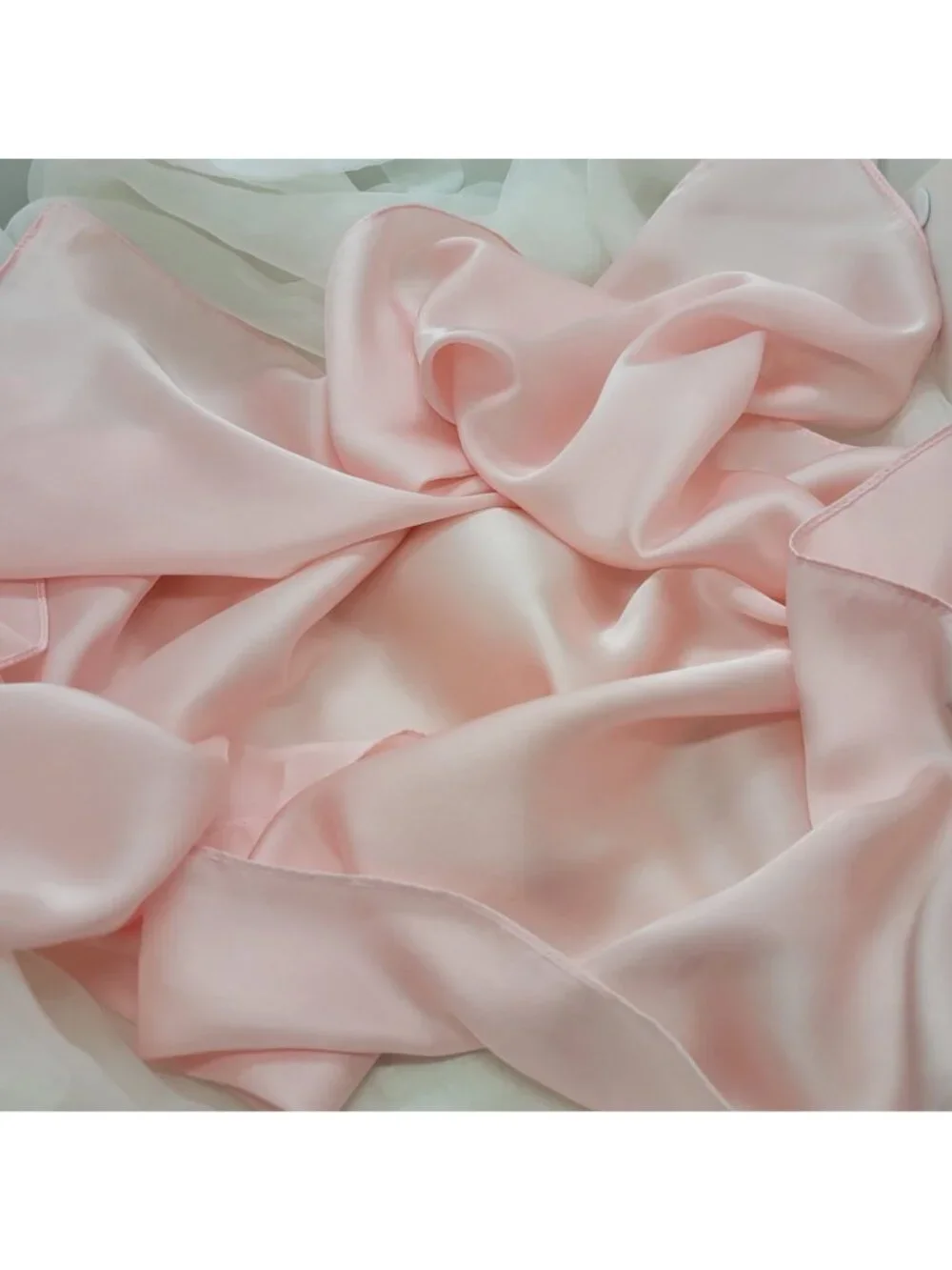 ✨Luxury Elegant Bandana Silky Square Satin Scarf Hijab Solid PINK Versatile Wrap